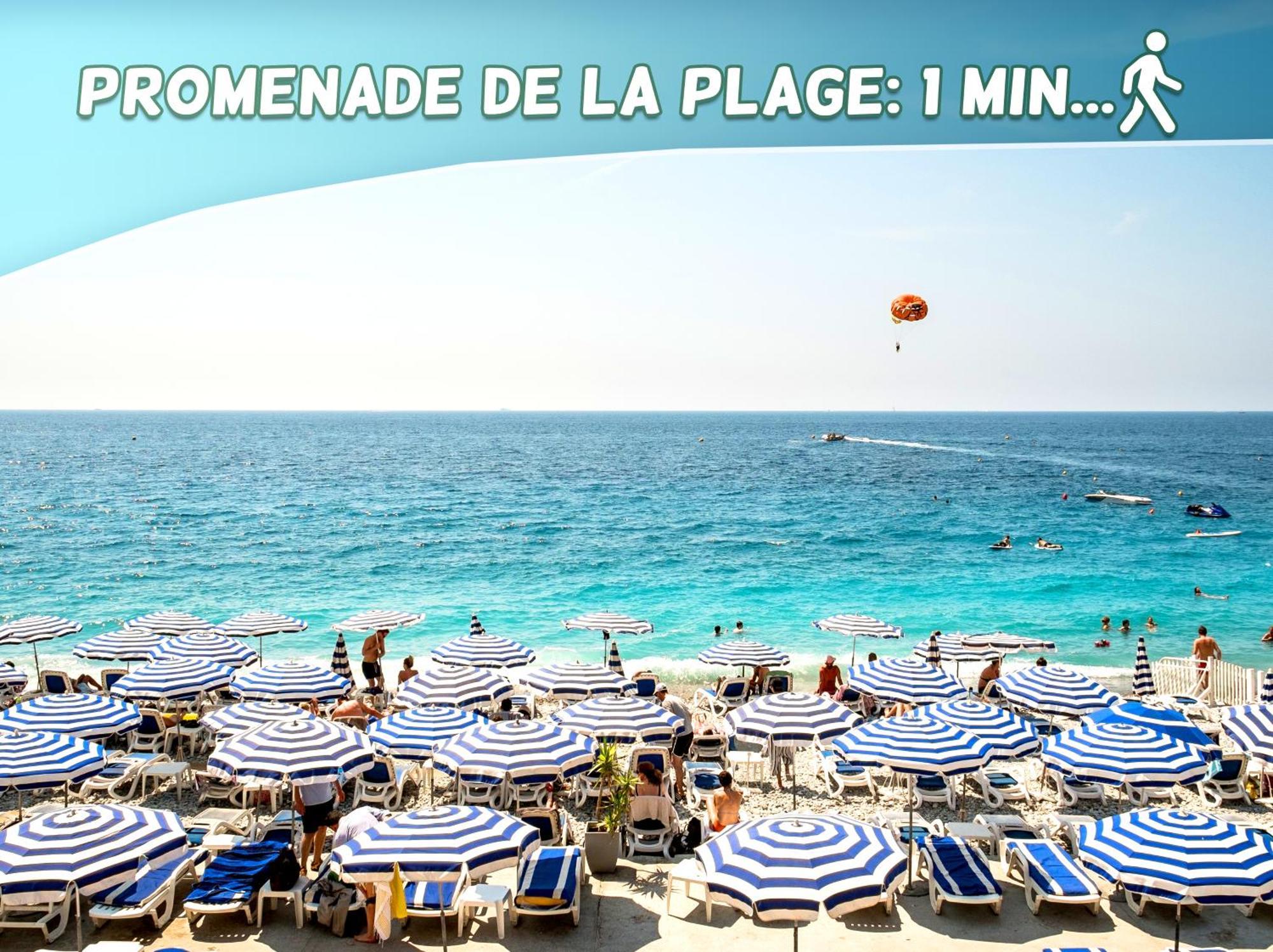 1 Min To The Beach Apartment - Kitchen - Tramway - Air Conditioner - Wifi - Promenade Des Anglais Nice Dış mekan fotoğraf